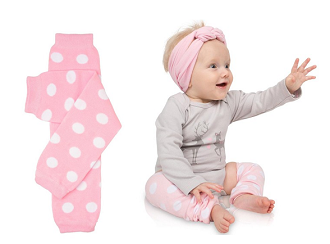 Light pink polka dot leg warmers