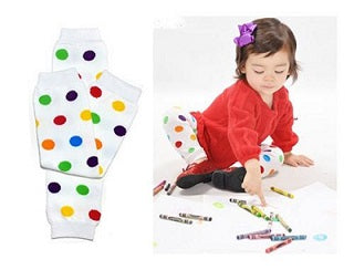 Rainbow polka dot leg warmers