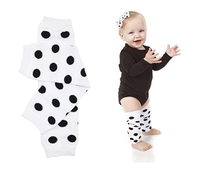 White with black polka dot leg warmers